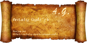 Antaly Györk névjegykártya